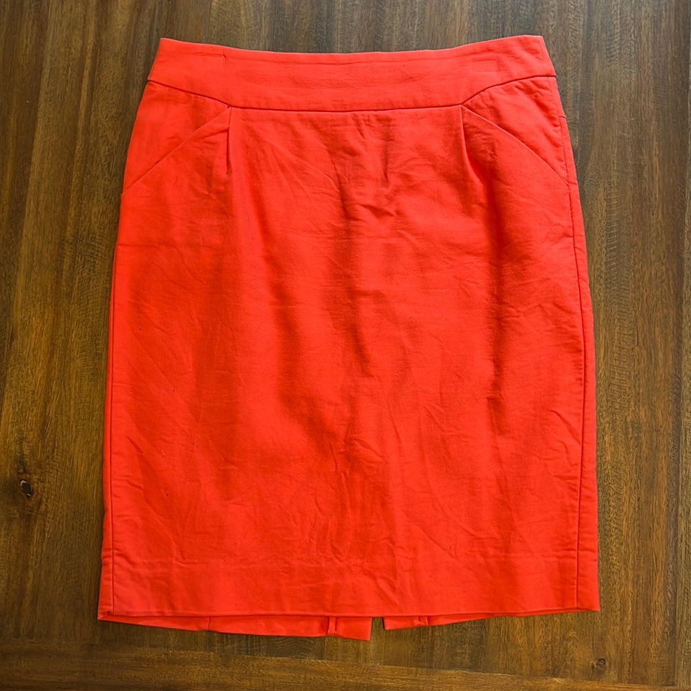 J. Crew Coral Pencil Skirt